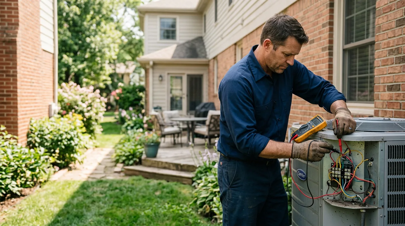 HVAC technician working near Baldwin, IL